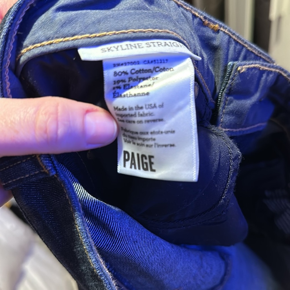 NWOT PAIGE Skyline Straight Dark Wash Jeans - Picture 7 of 8